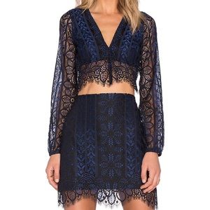 For Love & Lemons Layla lace top. Size Medium